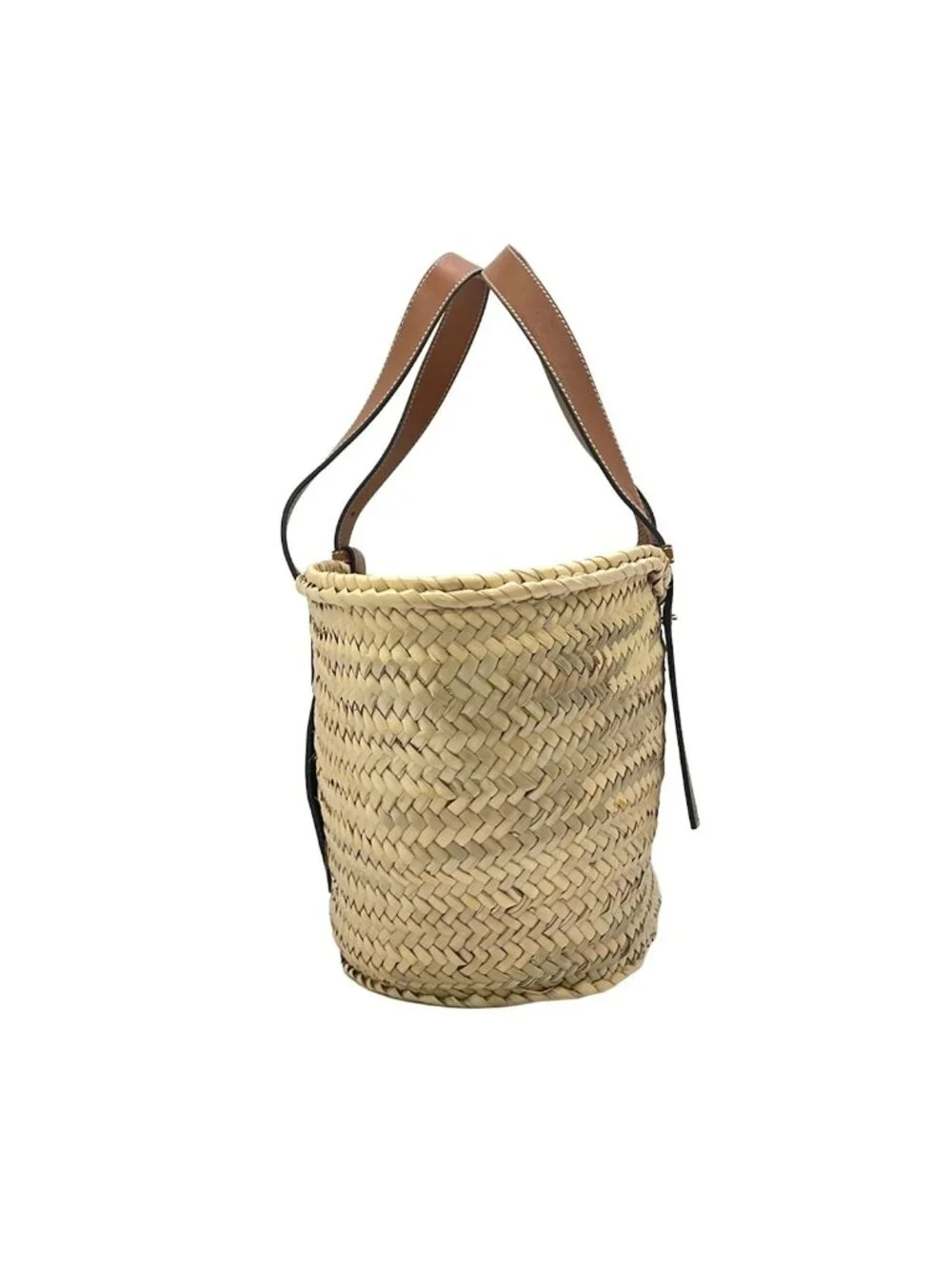 Loewe Tote Basket Beige Navy Brown Leather